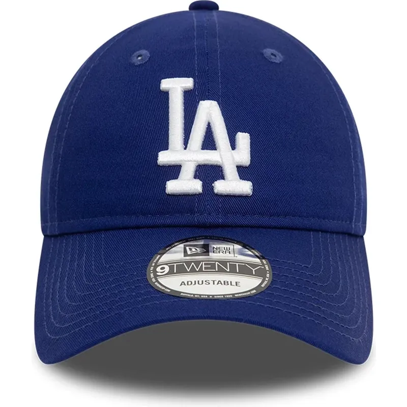 petten-gebogen-blauw-verstelbaar-9twenty-league-essential-van-los-angeles-dodgers-mlb-van-new-era