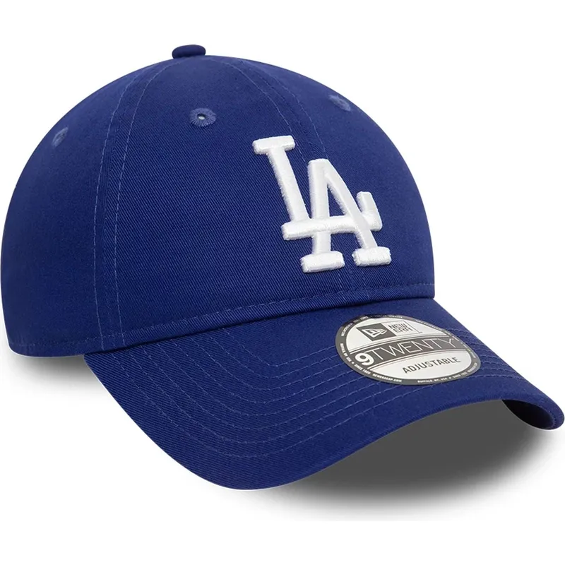 petten-gebogen-blauw-verstelbaar-9twenty-league-essential-van-los-angeles-dodgers-mlb-van-new-era