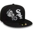 petten-plat-zwart-fitted-59fifty-food-icon-windy-city-van-chicago-white-sox-mlb-van-new-era
