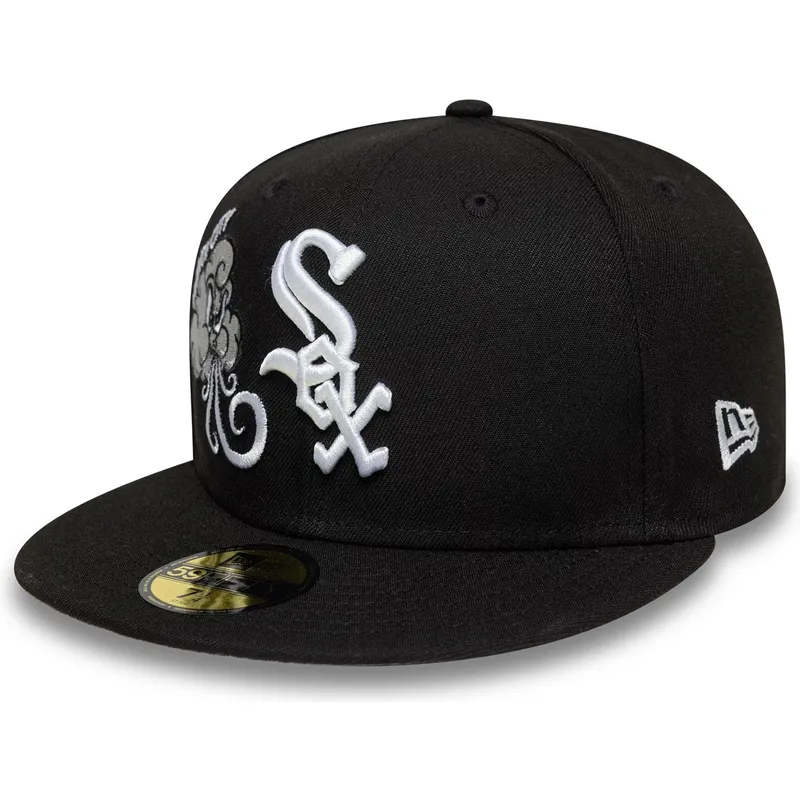 petten-plat-zwart-fitted-59fifty-food-icon-windy-city-van-chicago-white-sox-mlb-van-new-era