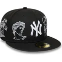 petten-plat-zwart-fitted-59fifty-mythical-van-new-york-yankees-mlb-van-new-era