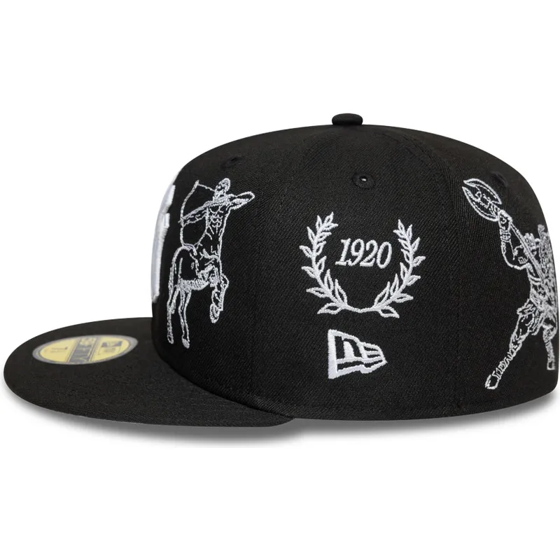 petten-plat-zwart-fitted-59fifty-mythical-van-new-york-yankees-mlb-van-new-era