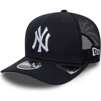 Petten gebogen marineblauw snapback 9SEVENTY Stretch Snap van New York Yankees MLB van New Era