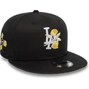 petten-plat-zwart-snapback-9fifty-floral-van-los-angeles-dodgers-mlb-van-new-era