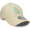petten-gebogen-beige-verstelbaar-9forty-team-outline-van-los-angeles-dodgers-mlb-van-new-era