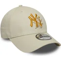 petten-gebogen-beige-verstelbaar-9forty-floral-icon-van-new-york-yankees-mlb-van-new-era
