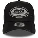 petten-gebogen-zwart-snapback-a-frame-oval-distress-patch-van-new-era