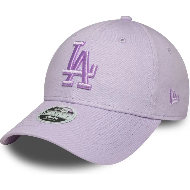 petten-gebogen-paars-verstelbaar-9forty-league-essential-van-los-angeles-dodgers-mlb-van-new-era