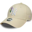 petten-gebogen-beige-verstelbaar-9forty-beaded-van-new-york-yankees-mlb-van-new-era