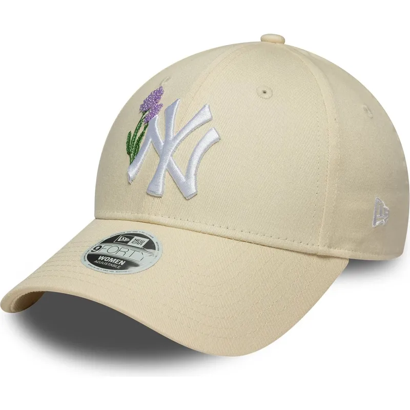 petten-gebogen-beige-verstelbaar-9forty-beaded-van-new-york-yankees-mlb-van-new-era