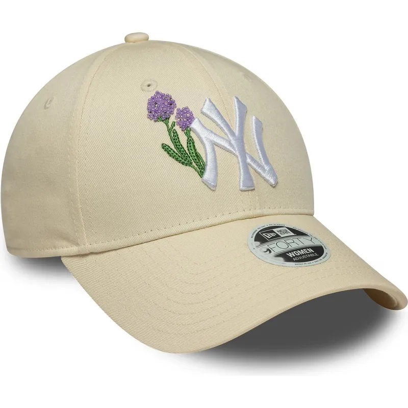petten-gebogen-beige-verstelbaar-9forty-beaded-van-new-york-yankees-mlb-van-new-era