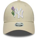 petten-gebogen-beige-verstelbaar-9forty-beaded-van-new-york-yankees-mlb-van-new-era