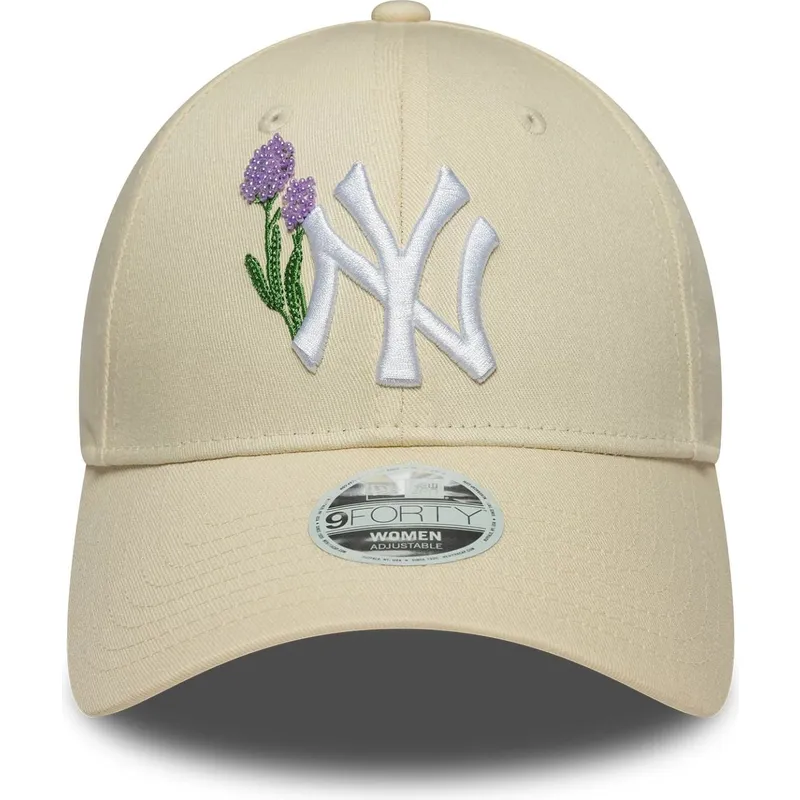 petten-gebogen-beige-verstelbaar-9forty-beaded-van-new-york-yankees-mlb-van-new-era