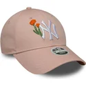 petten-gebogen-roze-verstelbaar-9forty-beaded-van-new-york-yankees-mlb-van-new-era