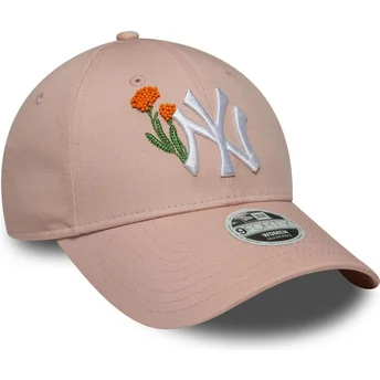 Petten gebogen roze verstelbaar 9FORTY Beaded van New York Yankees MLB van New Era