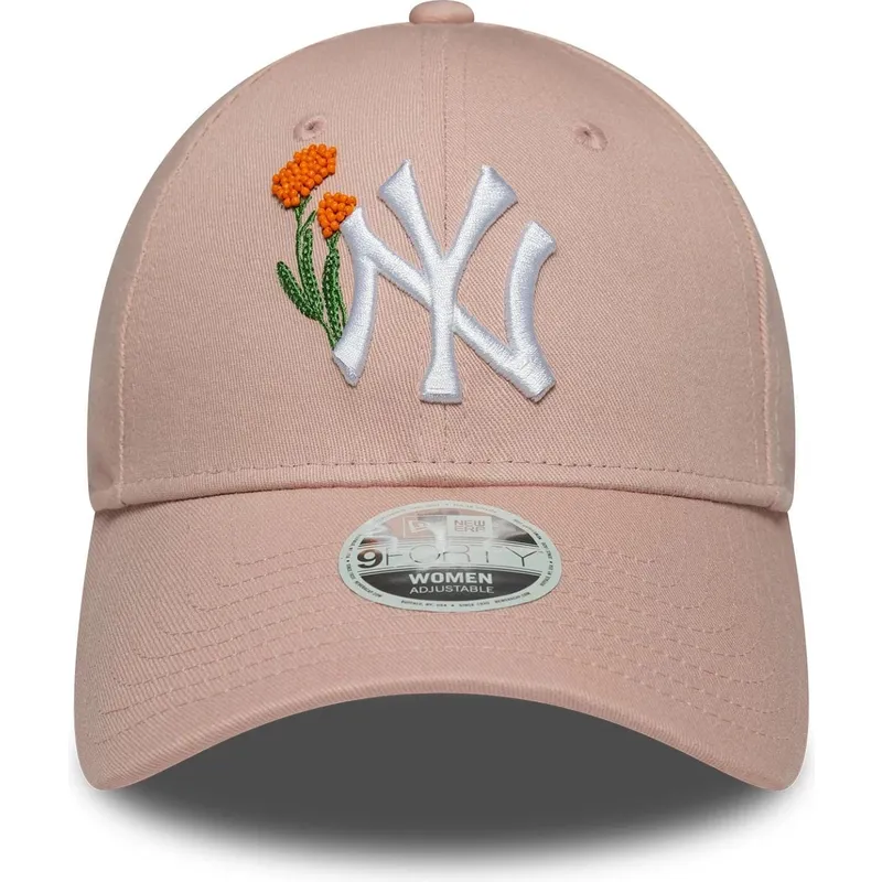 petten-gebogen-roze-verstelbaar-9forty-beaded-van-new-york-yankees-mlb-van-new-era