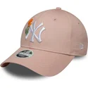 petten-gebogen-roze-verstelbaar-9forty-beaded-van-new-york-yankees-mlb-van-new-era