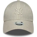 petten-gebogen-beige-verstelbaar-9forty-woven-van-new-york-yankees-mlb-van-new-era