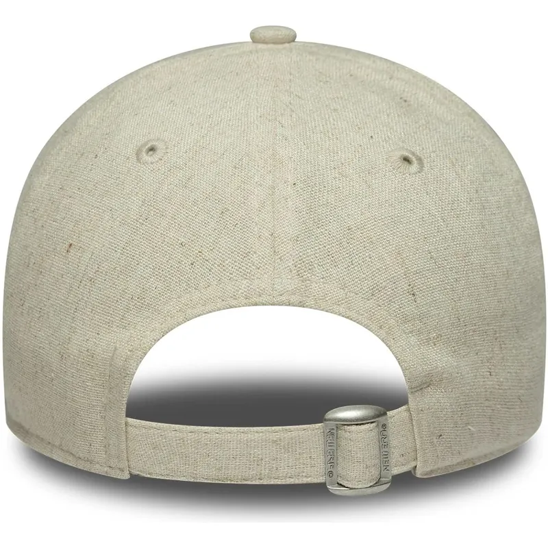 petten-gebogen-beige-verstelbaar-9twenty-linen-van-new-york-yankees-mlb-van-new-era