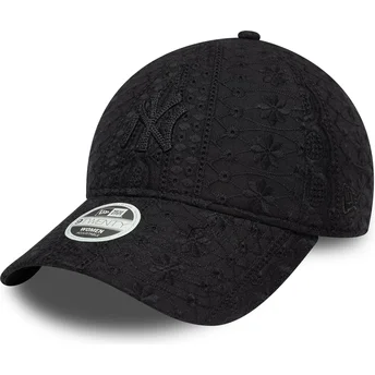 Petten gebogen zwart verstelbaar 9TWENTY Broderie van New York Yankees MLB van New Era