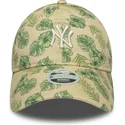 petten-gebogen-beige-verstelbaar-9twenty-all-over-print-tropical-van-new-york-yankees-mlb-van-new-era