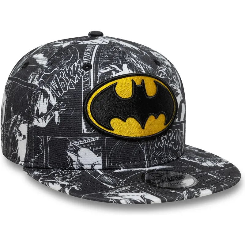 petten-plat-zwart-snapback-voor-kinderen-9fifty-all-over-print-van-batman-dc-comics-van-new-era