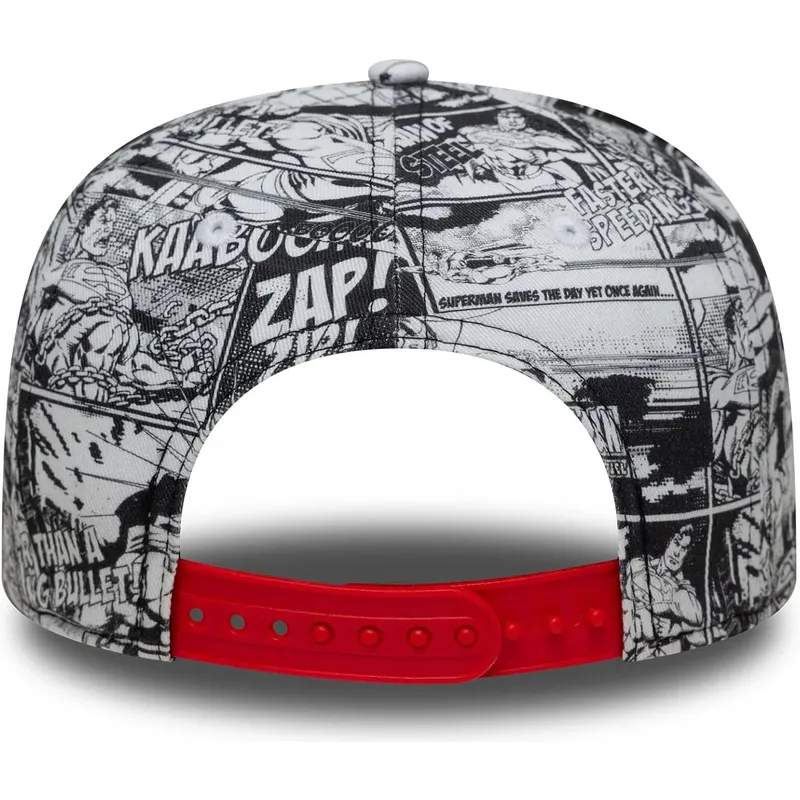 petten-plat-zwart-snapback-voor-kinderen-9fifty-all-over-print-van-superman-dc-comics-van-new-era