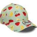 petten-gebogen-groen-verstelbaar-voor-kinderen-9forty-all-over-print-fruit-van-new-era