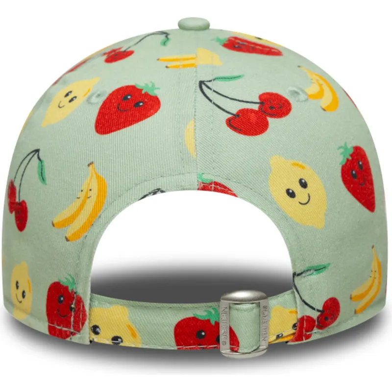 petten-gebogen-groen-verstelbaar-voor-kinderen-9forty-all-over-print-fruit-van-new-era