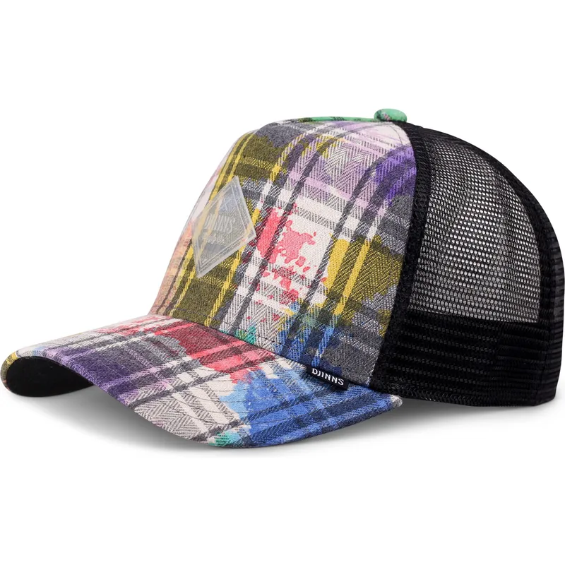 petten-gebogen-meerkleurig-snapback-hft-dirty-check-van-djinns