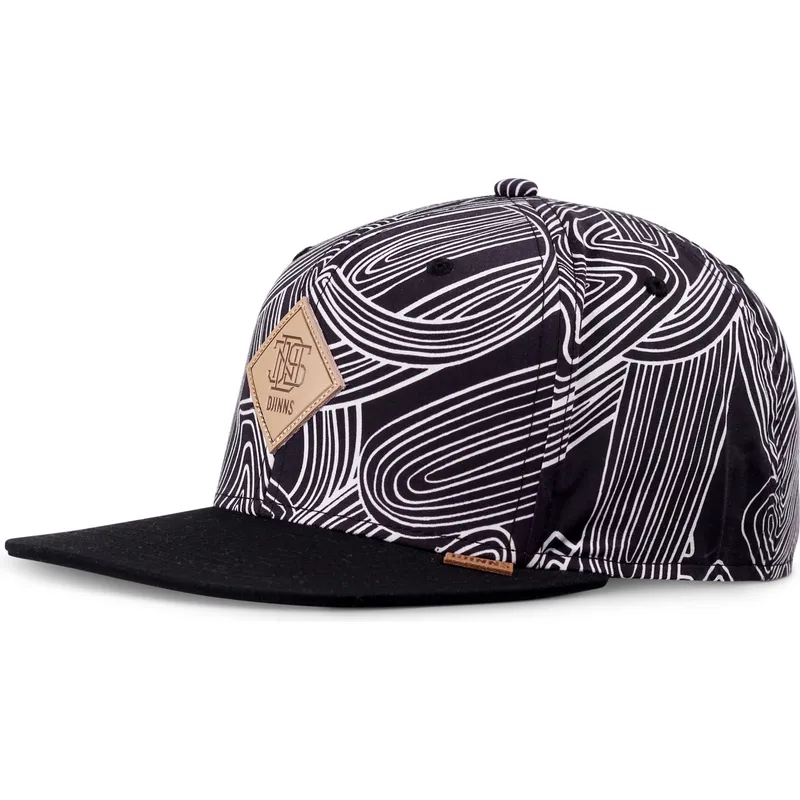 petten-plat-zwart-snapback-ma-pattern-van-djinns petten-plat-zwart-snapback-ma-pattern-van-djinns
