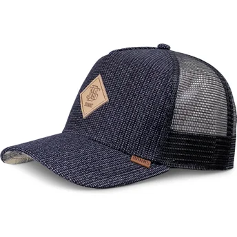 Petten gebogen marineblauw snapback HFT Denim Wishy van Djinns