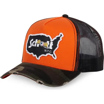 Petten gebogen oranje snapback CAMOO van Von Dutch