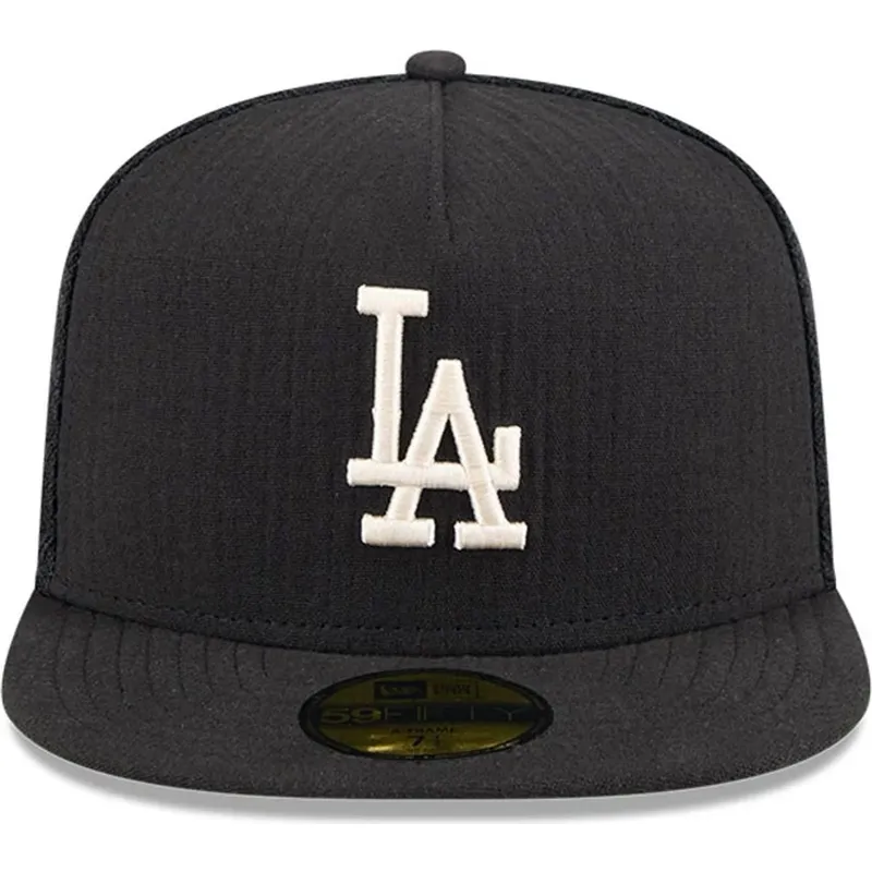 petten-plat-zwart-fitted-59fifty-day-a-frame-van-los-angeles-dodgers-mlb-van-new-era