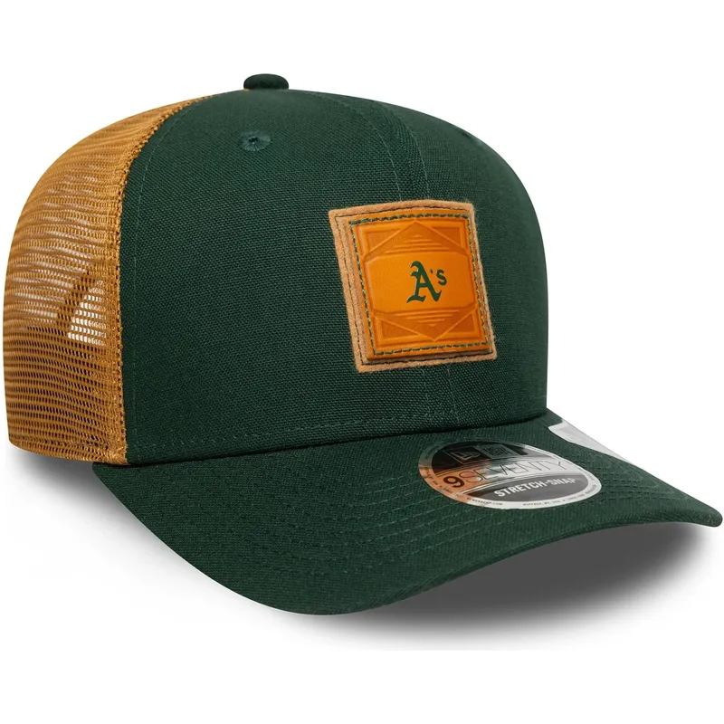 petten-gebogen-groen-snapback-9seventy-stretch-snap-debossed-van-oakland-athletics-mlb-van-new-era