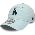 petten-gebogen-blauw-verstelbaar-9twenty-linen-van-los-angeles-dodgers-mlb-van-new-era