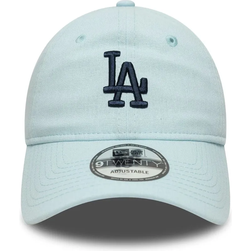 petten-gebogen-blauw-verstelbaar-9twenty-linen-van-los-angeles-dodgers-mlb-van-new-era