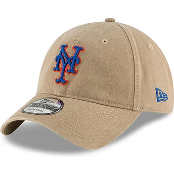 Petten gebogen beige verstelbaar 9TWENTY Core Classic van New York Mets MLB van New Era