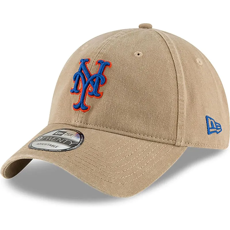 petten-gebogen-beige-verstelbaar-9twenty-core-classic-van-new-york-mets-mlb-van-new-era
