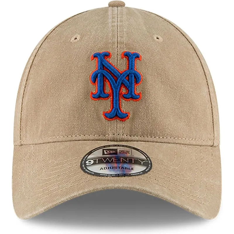 petten-gebogen-beige-verstelbaar-9twenty-core-classic-van-new-york-mets-mlb-van-new-era