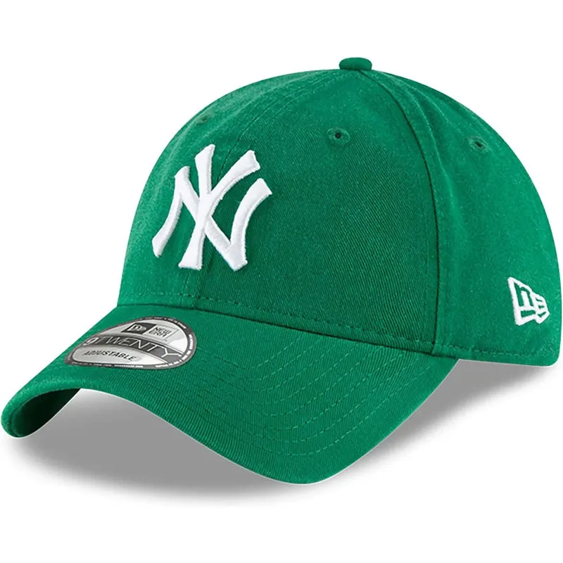 petten-gebogen-groen-verstelbaar-9twenty-core-classic-van-new-york-yankees-mlb-van-new-era