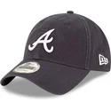 petten-gebogen-marineblauw-verstelbaar-9twenty-core-classic-van-atlanta-braves-mlb-van-new-era