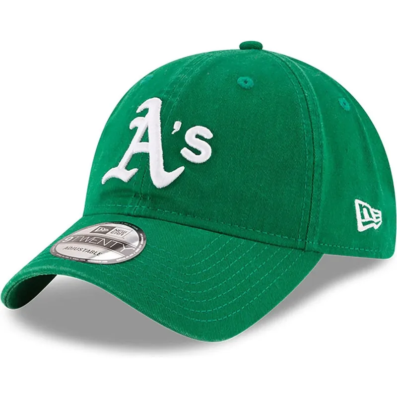 petten-gebogen-groen-verstelbaar-9twenty-core-classic-van-oakland-athletics-mlb-van-new-era