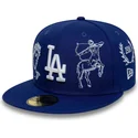 petten-plat-blauw-fitted-59fifty-mythical-van-los-angeles-dodgers-mlb-van-new-era
