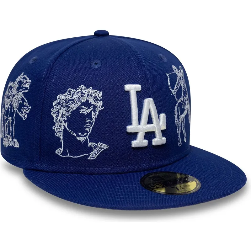 petten-plat-blauw-fitted-59fifty-mythical-van-los-angeles-dodgers-mlb-van-new-era