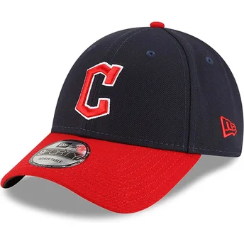Petten gebogen marineblauw verstelbaar 9FORTY The League van Cleveland Guardians MLB van New Era