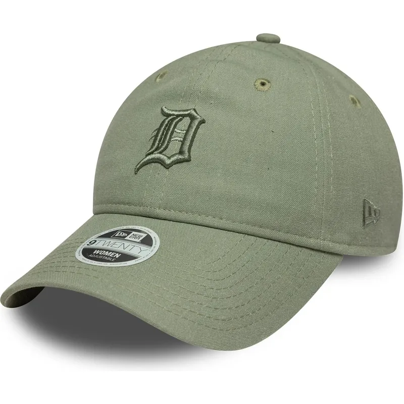 petten-gebogen-groen-verstelbaar-9twenty-linen-van-detroit-tigers-mlb-van-new-era