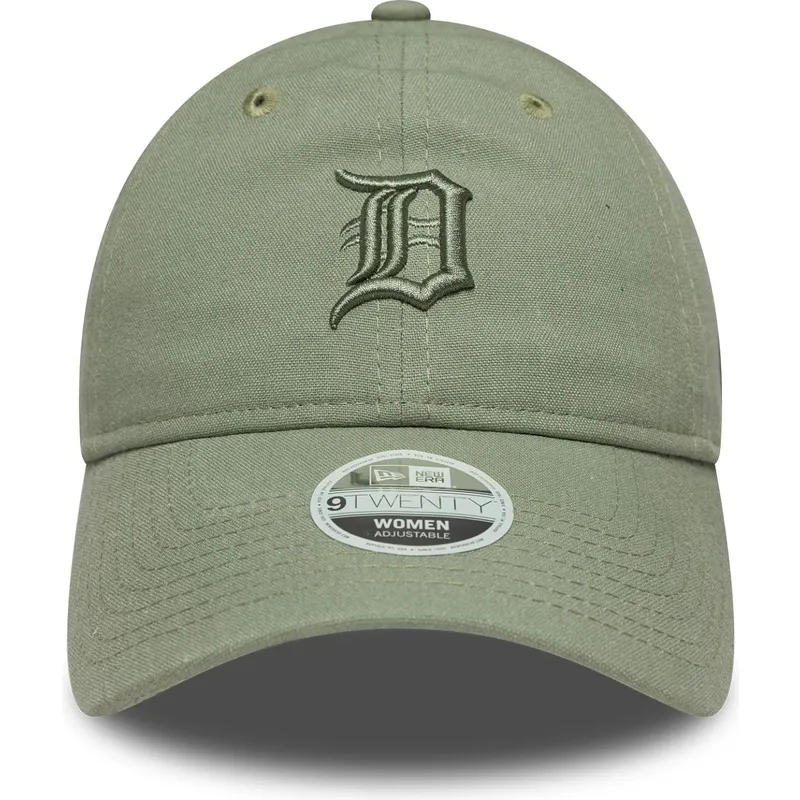 petten-gebogen-groen-verstelbaar-9twenty-linen-van-detroit-tigers-mlb-van-new-era