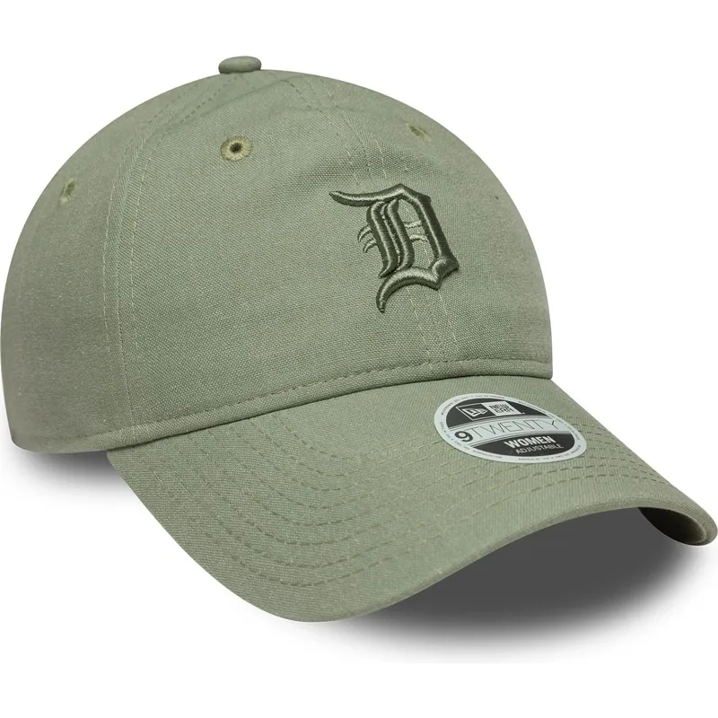 petten-gebogen-groen-verstelbaar-9twenty-linen-van-detroit-tigers-mlb-van-new-era