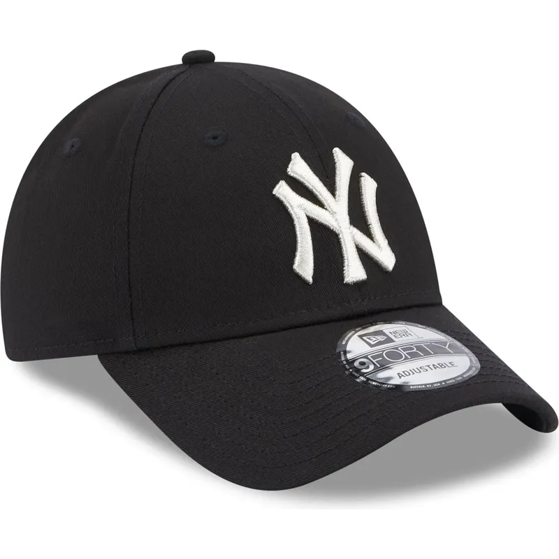 petten-gebogen-zwart-verstelbaar-9forty-metallic-van-new-york-yankees-mlb-van-new-era